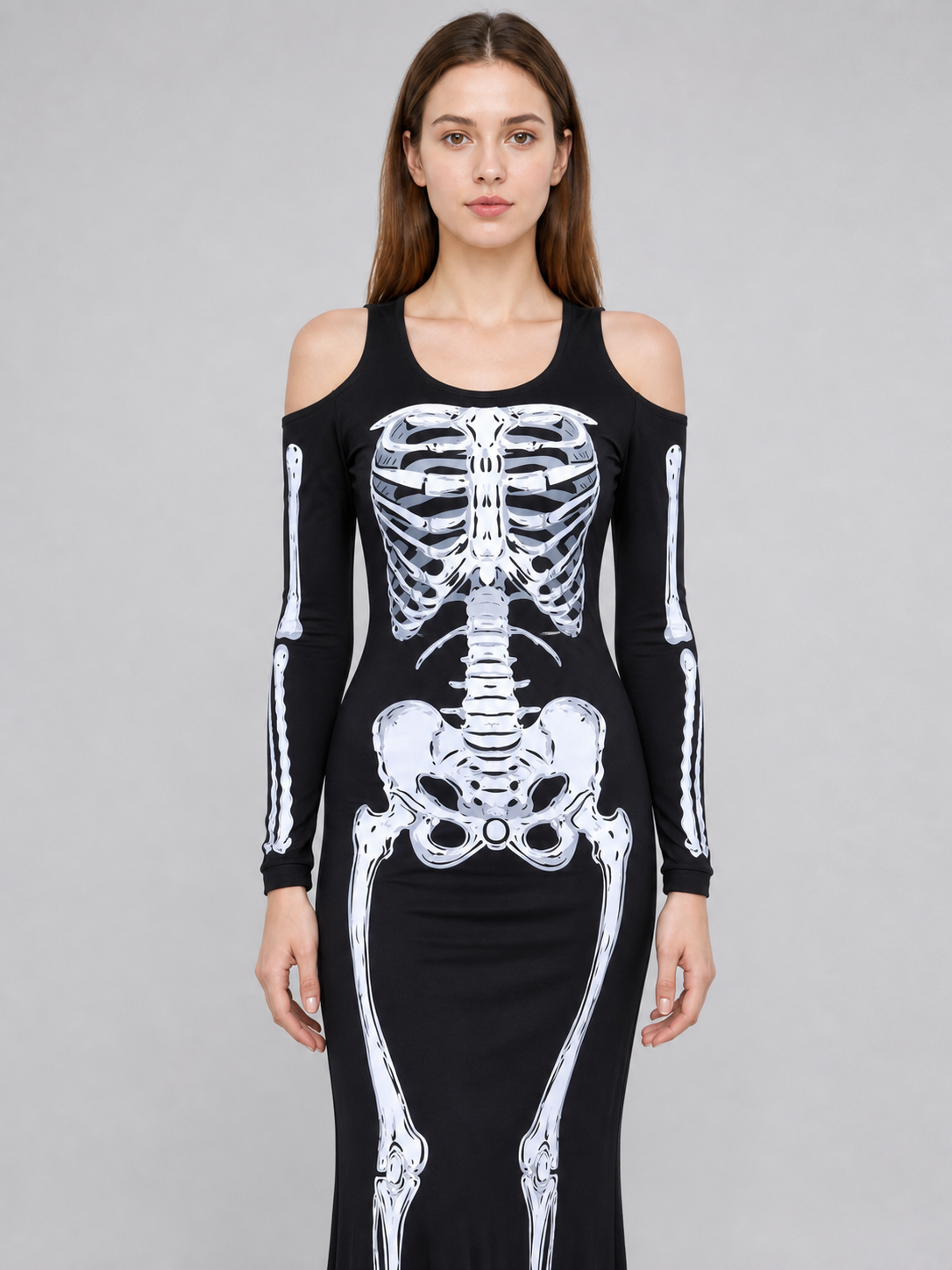 Halloween Skeleton Print Costume Dress