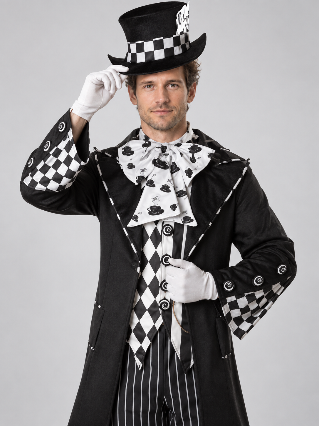 Adult Costume: Tailcoat, Pants, Top Hat, Jabot