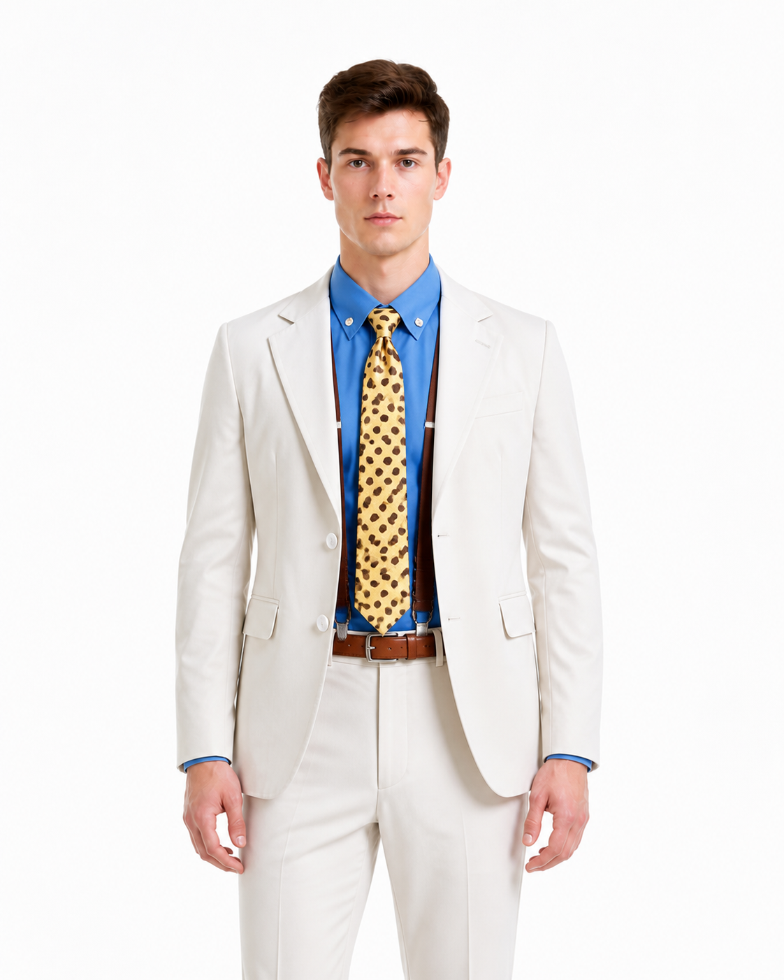 Trouser suit with shirt, suspenders, and tie product detail 2
