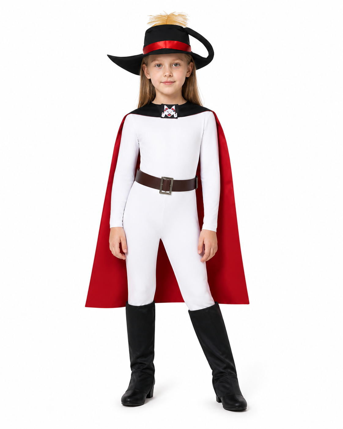 Red Carnival Costume with Cape and Hat Costume Capes detail 3