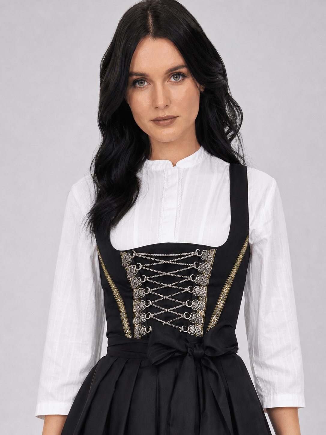 Historical Ethnic Dress with a Corset-Style Bodice