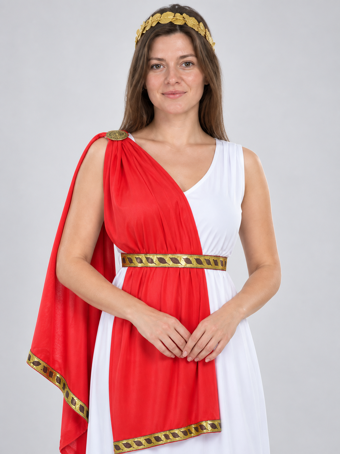 Roman-Style Carnival Costume with Red Cape