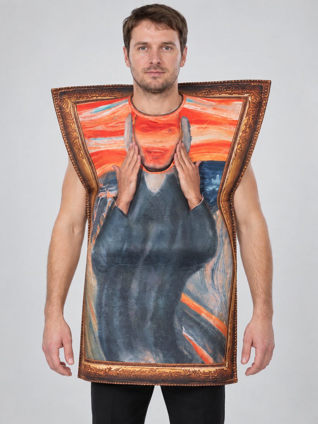 Sleeveless Carnival Tunic Costume with Painting Print