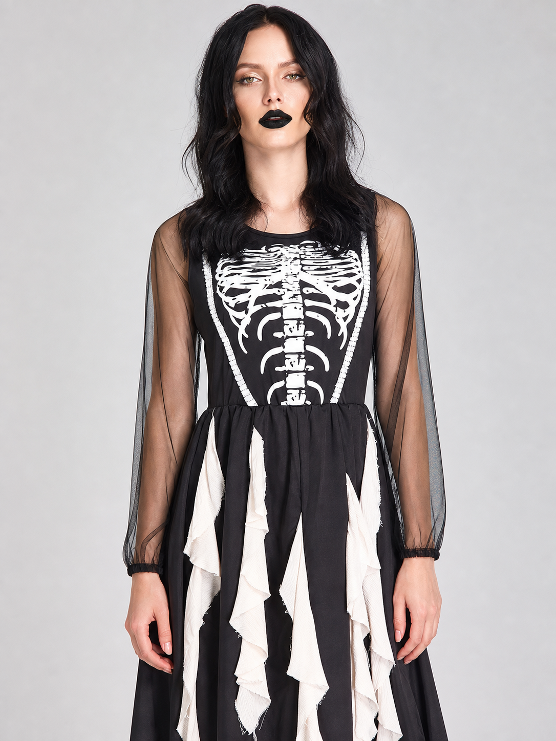 Skeleton Cosplay Dress with Long Sleeves Costume Dresses detail 2