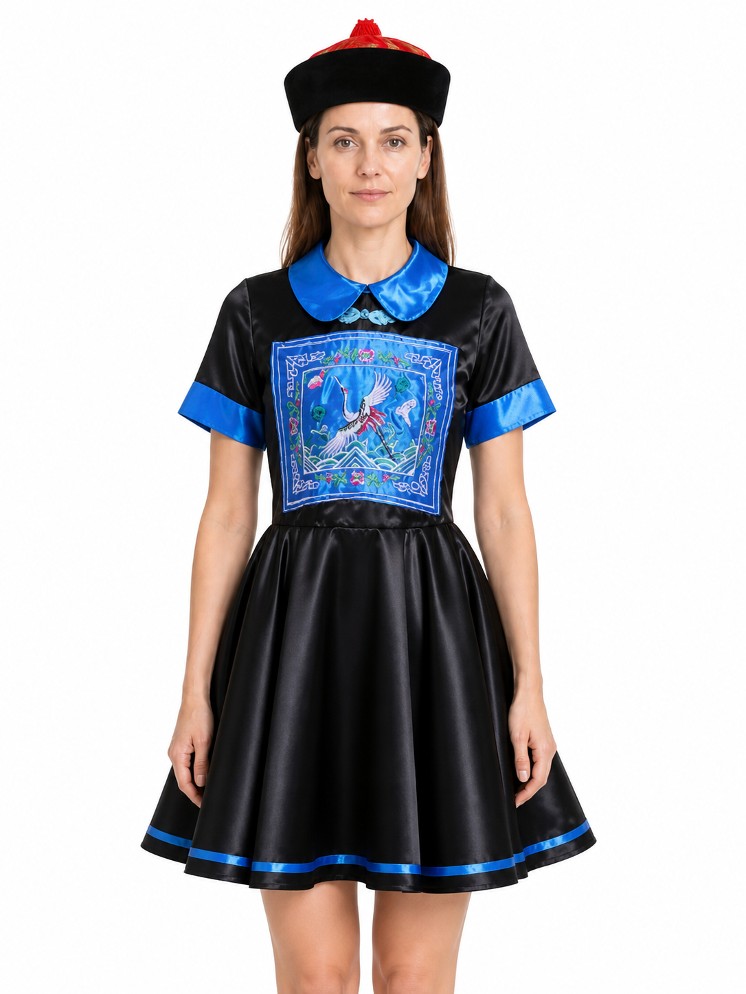 Blue Fitted Zombie Costume Dress with Collar Costume Dresses detail 3