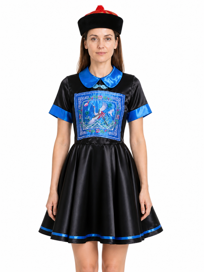Blue Fitted Zombie Costume Dress with Collar Costume Dresses detail 3