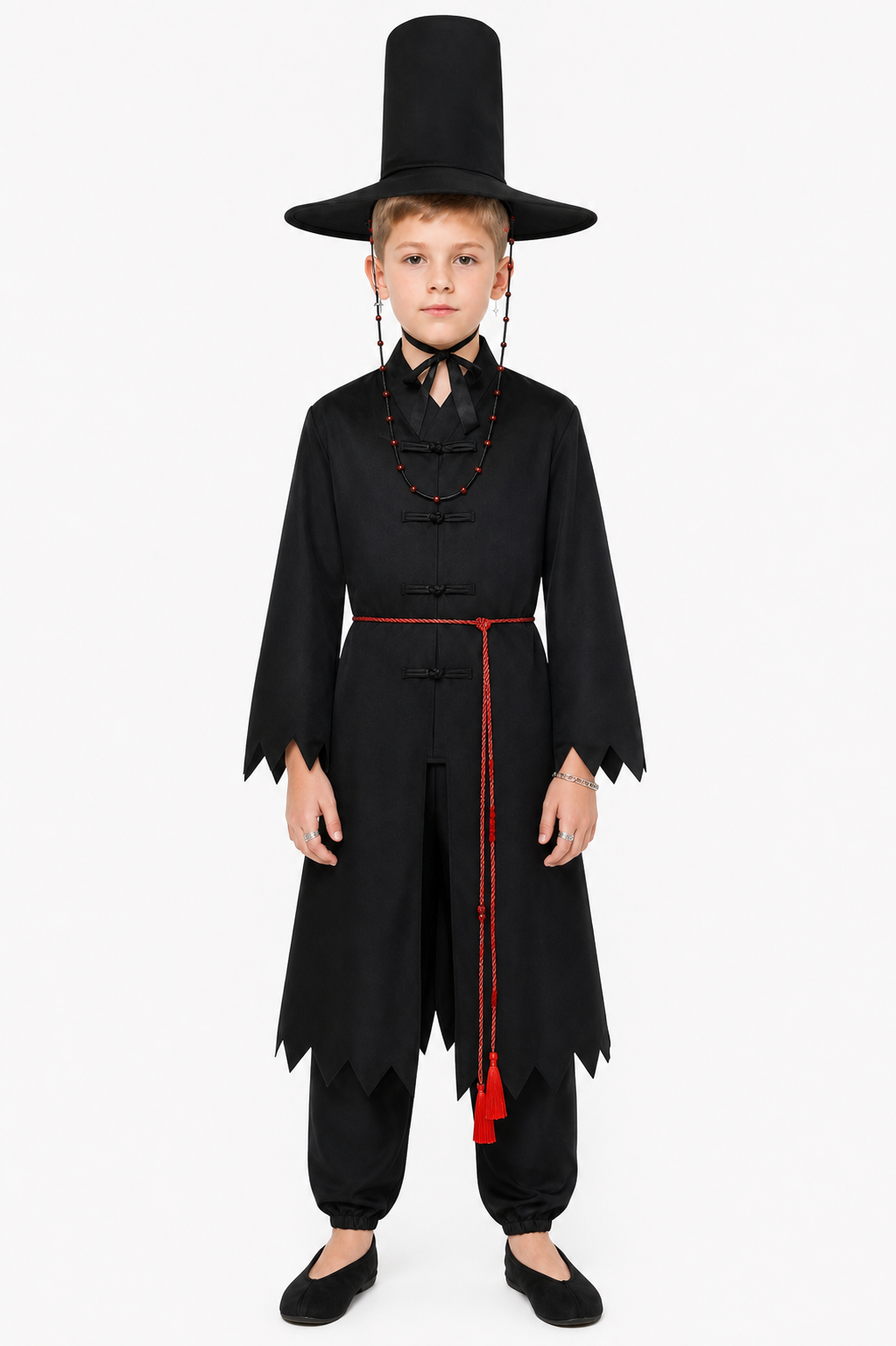 Cosplay Costume with Pointed Hat for Stage Performances upper body view
