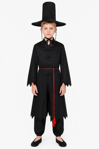 Cosplay Costume with Pointed Hat for Stage Performances upper body view