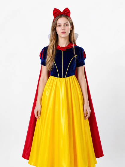 Snow White Costume with Red Cape and Yellow Dress Costume Dresses detail 3
