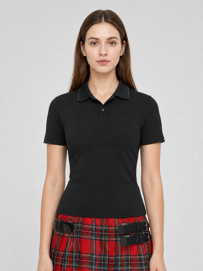 Plaid Pleated Skirt with Black Straps product detail 2
