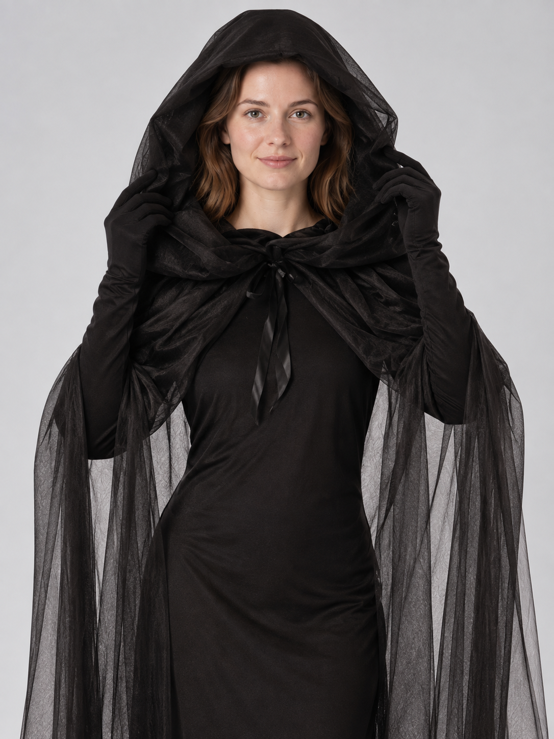 Vampire Costume with Cape and Gloves