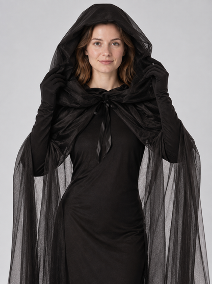 Vampire Costume with Cape and Gloves