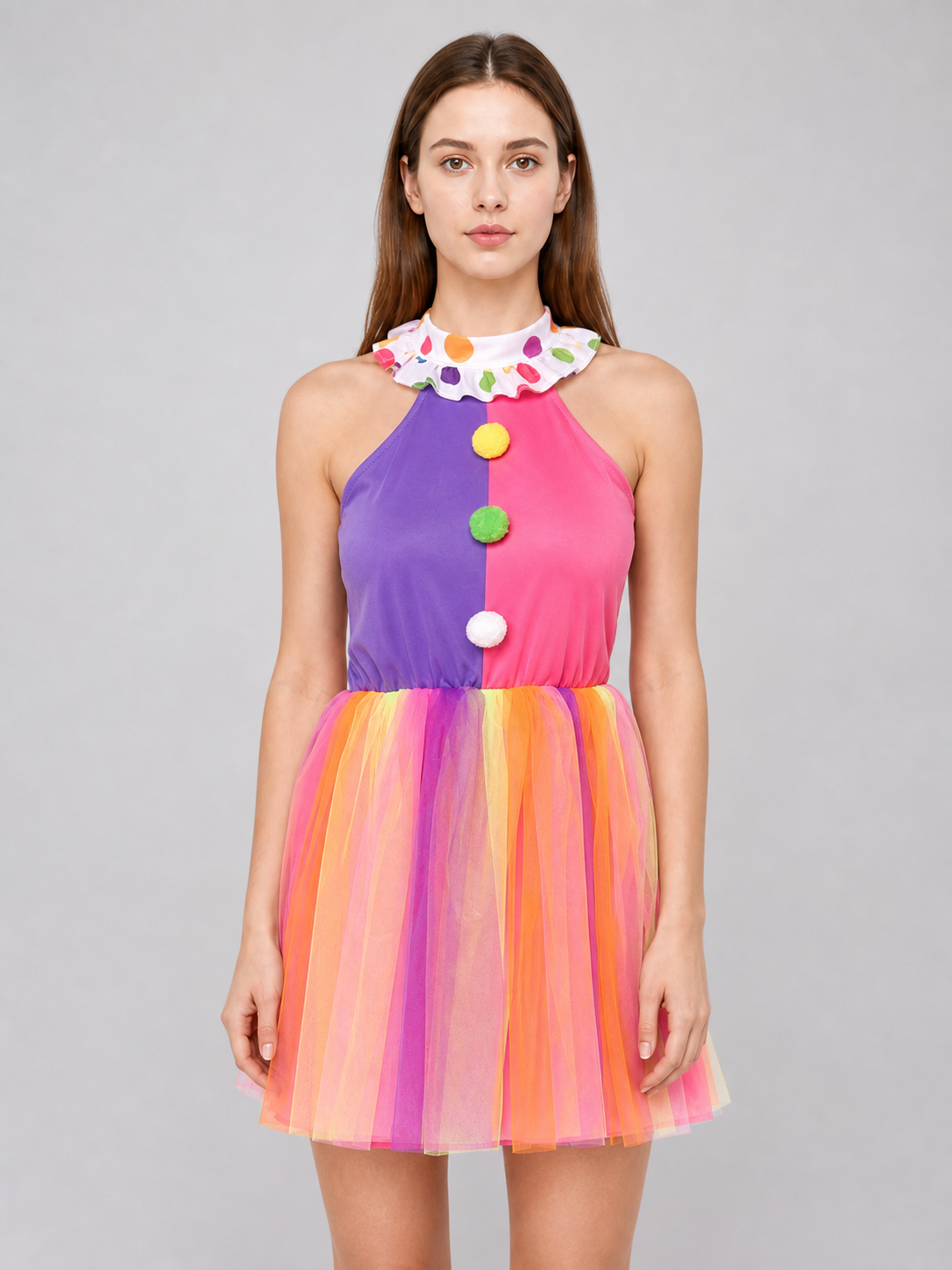Clown Costume: Dress with Full Skirt and Cuffs