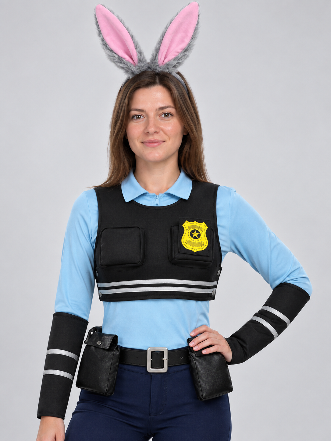 Police-Style Cosplay Costume with Ears and Tail
