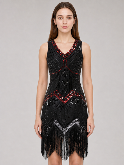 1920s Sequin and Fringe Flapper Dress