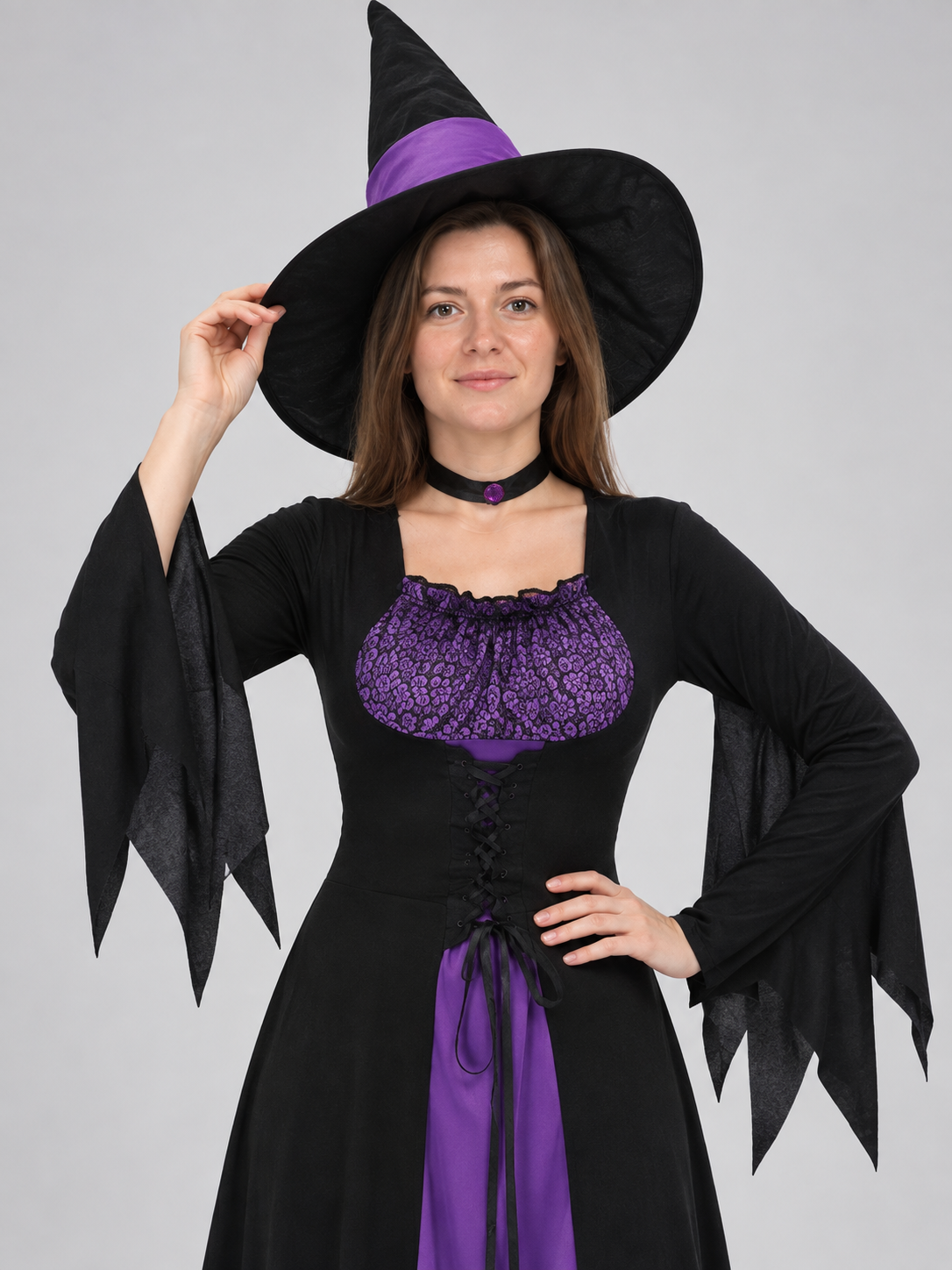Witch Costume: Dress, Hat, Choker