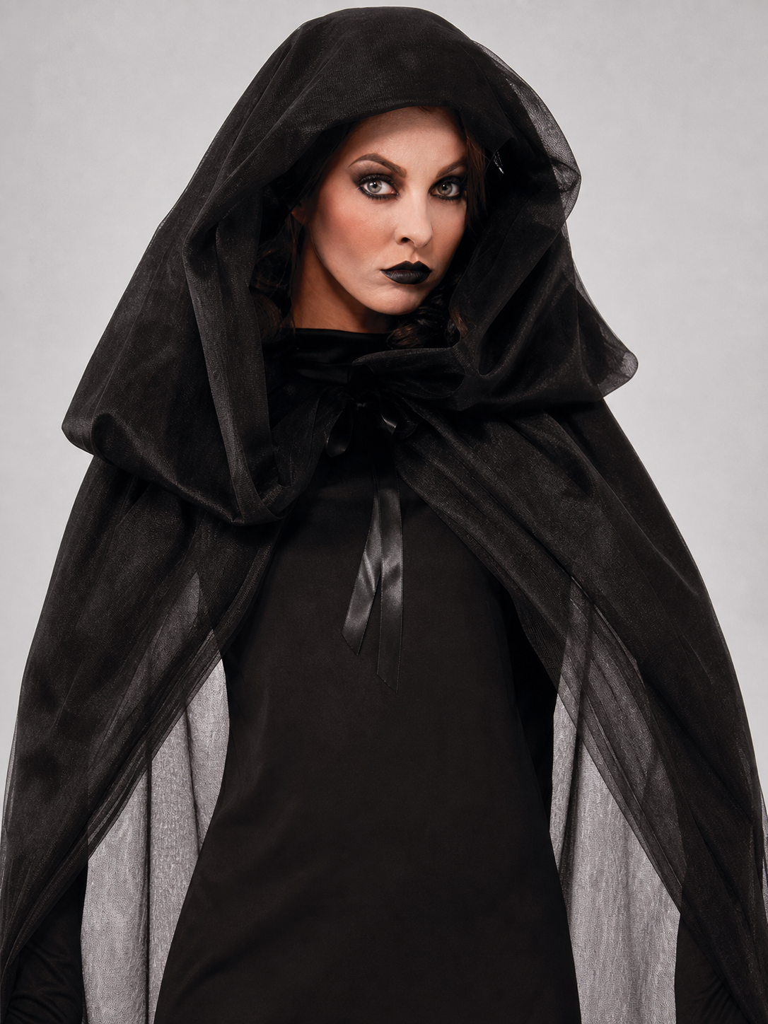 Black Gothic Cape with a Large Hood