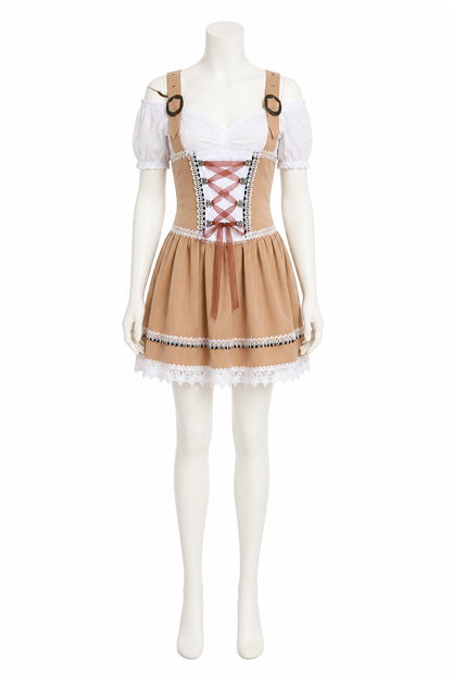 Bavarian Oktoberfest Dress with Corset and Lace