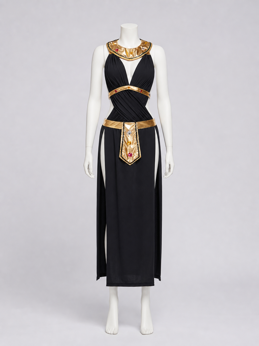Black Cleopatra Costume with Gold Decoration