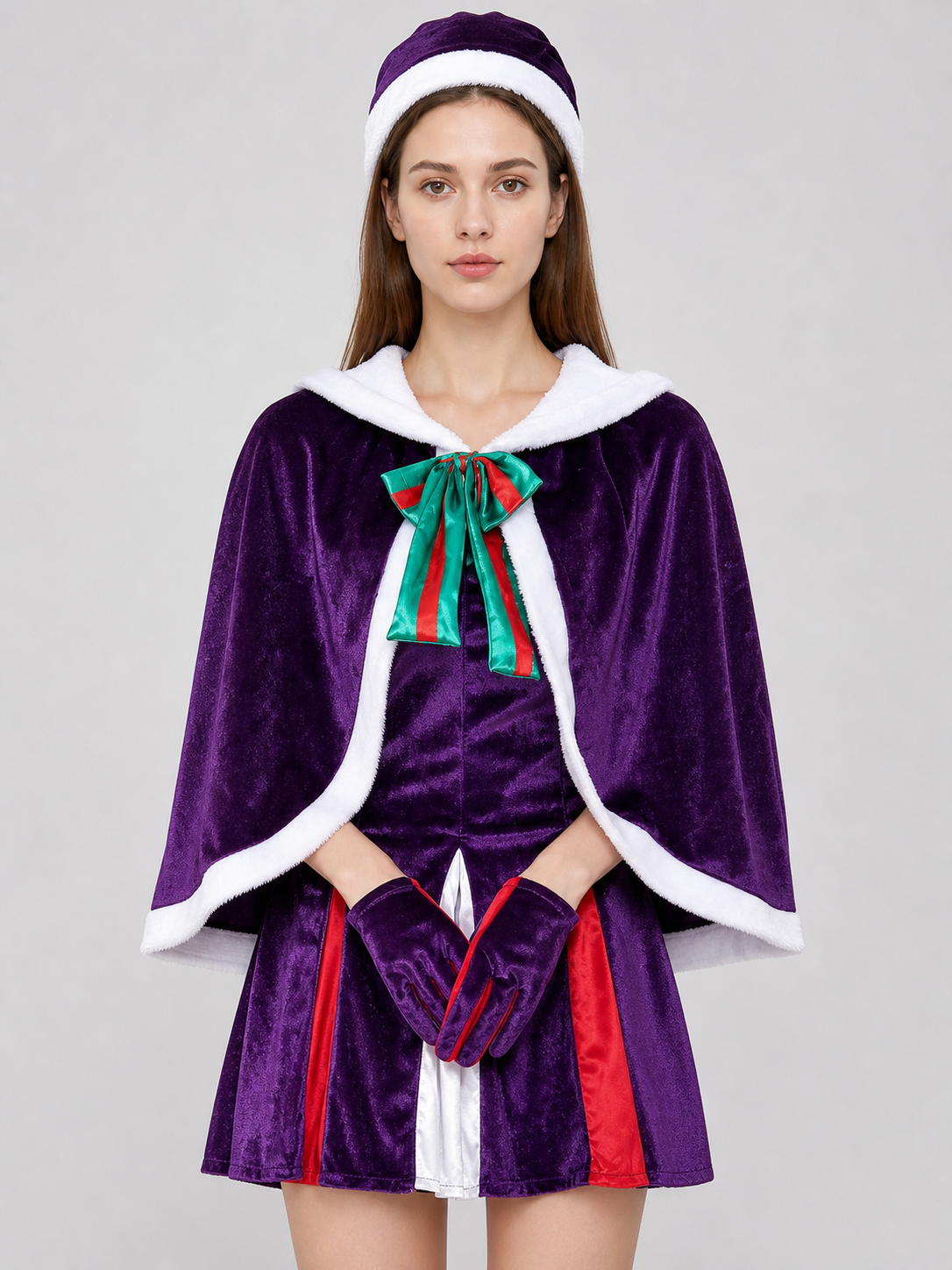Purple Christmas costume with dress and cape Costume Dresses detail 2