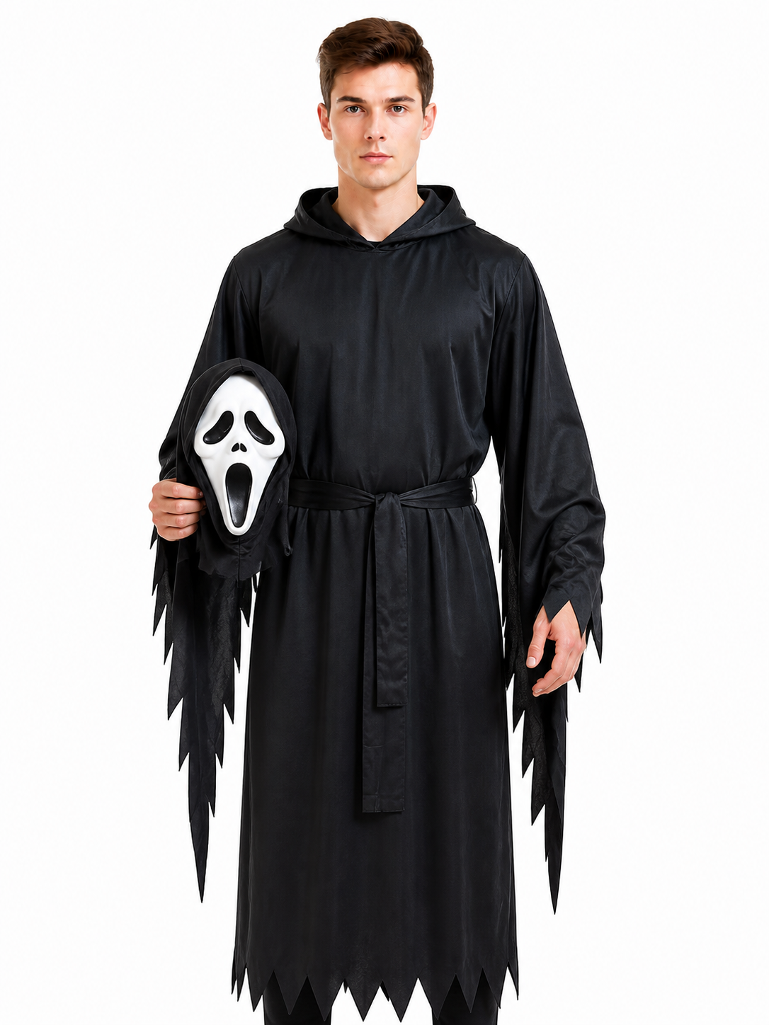 Hooded Ghost Costume with Mask for Halloween Costume Masks detail 3