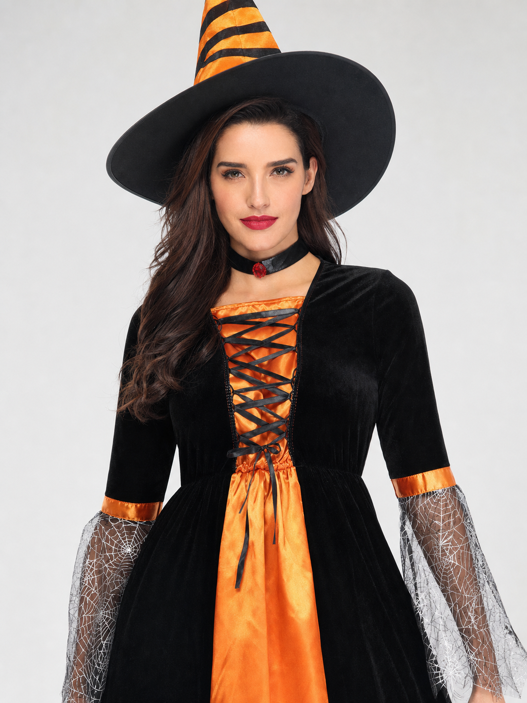 Halloween Witch Cosplay Costume with Hat
