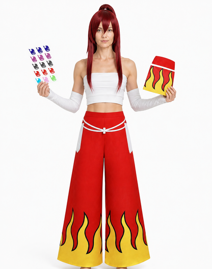 Erza Scarlet Cosplay Costume with Flame Print Costumes detail 3