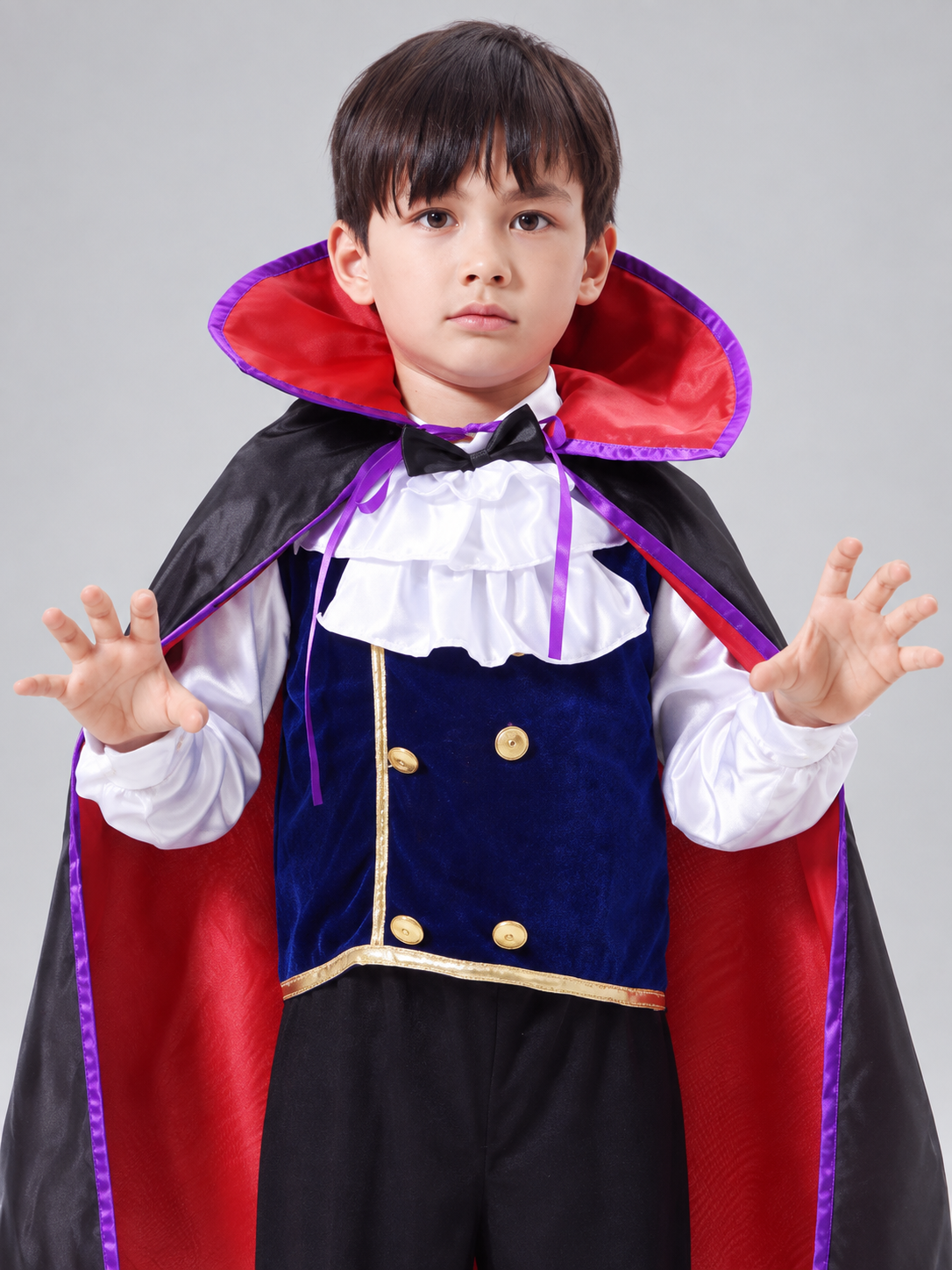 Kids' Vampire Carnival Costume with Cape and Vest