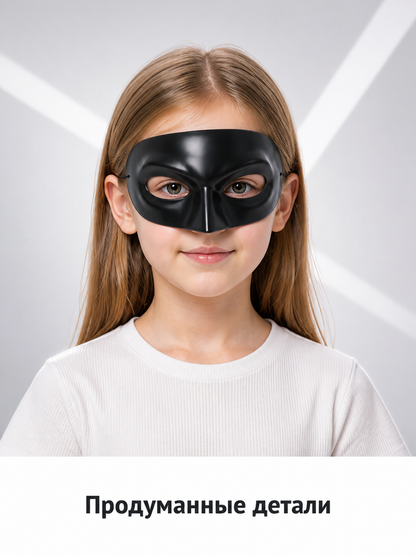 Black 3D Halloween Mask for Cosplay Costume Masks detail 2