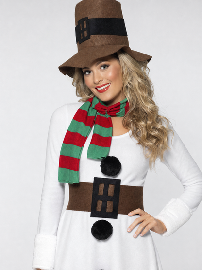 New Year's Snowman Costume, White with Hat