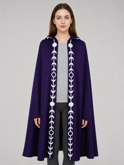 Purple Hooded Cape in Medieval Style