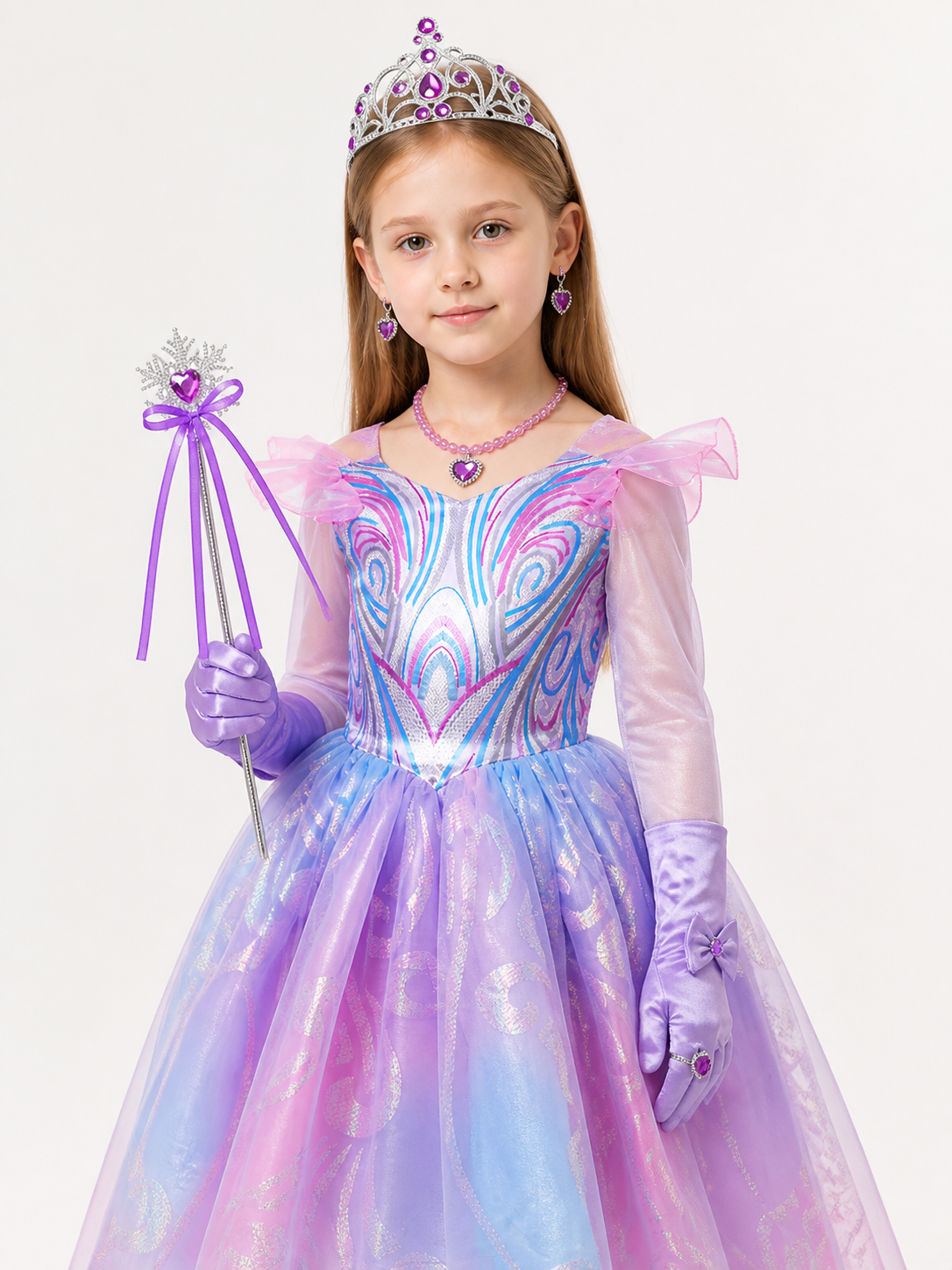 Princess Costume in Purple, Pink, and Blue Tones