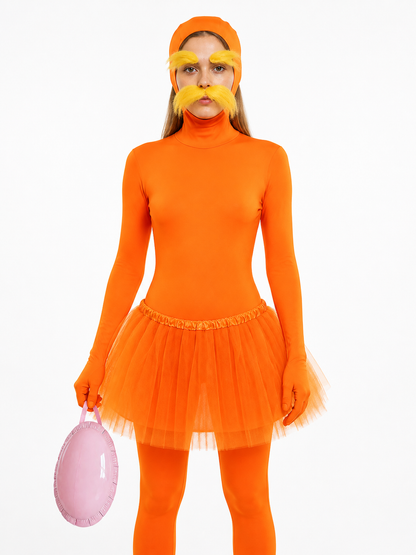 Orange Lorax Cosplay Jumpsuit with Tutu Skirt Costumes detail 3