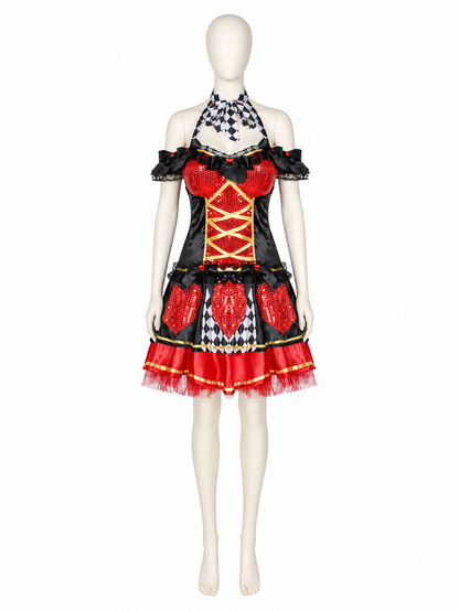 Clown Costume with a Full Skirt and Bow on the Straps Costume Accessories detail 2