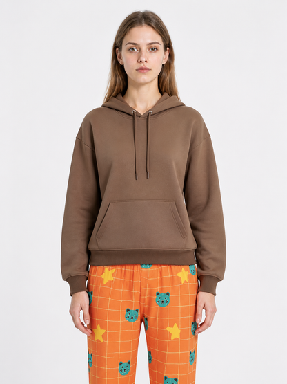 Hooded Pajama Set with Pocket and Print product detail 3
