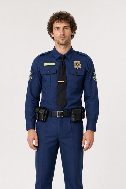 Police Costume with Belt and Pouches for Cosplay Costumes detail 2