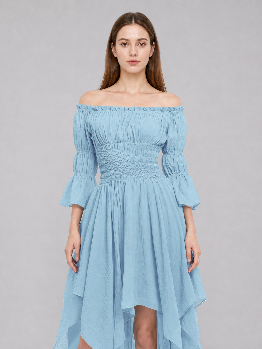 Off-the-Shoulder Dress with Long Sleeves
