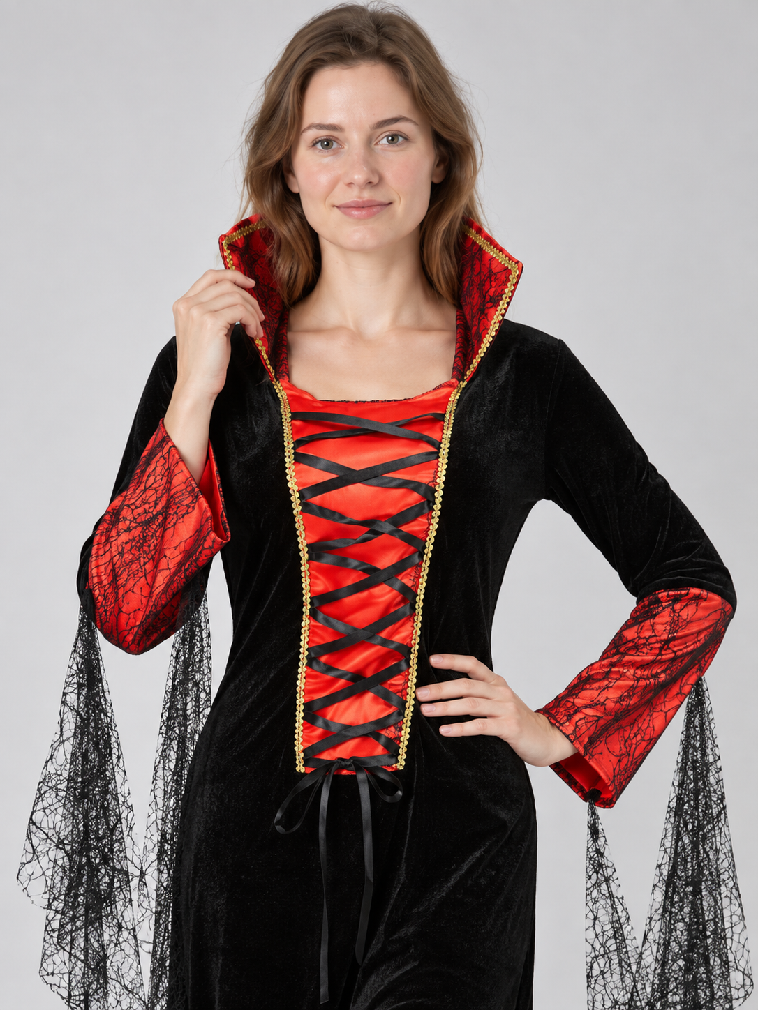 Vampire Halloween Costume: Black Hooded Dress
