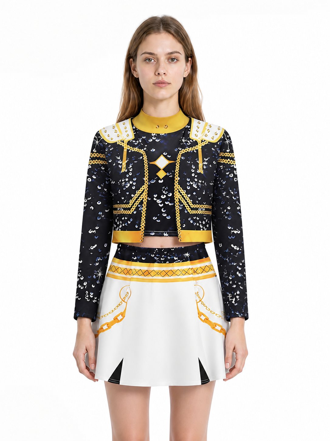Children's skirt and jacket costume with gold trim Costumes detail 3