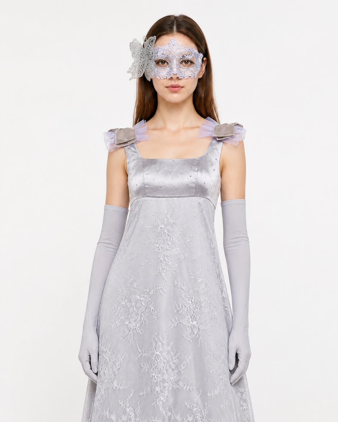 Long A-Line Dress with Mask and Gloves Costume Dresses detail 2
