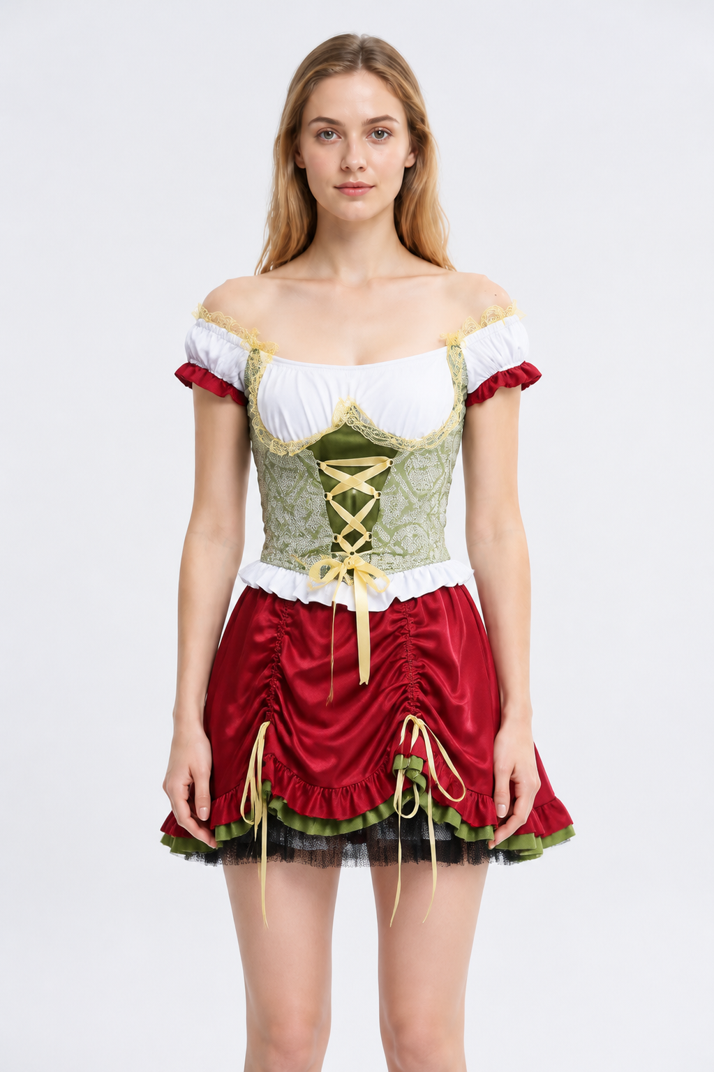 Short Bavarian Dress with Puff Sleeves Costume Dresses detail 3