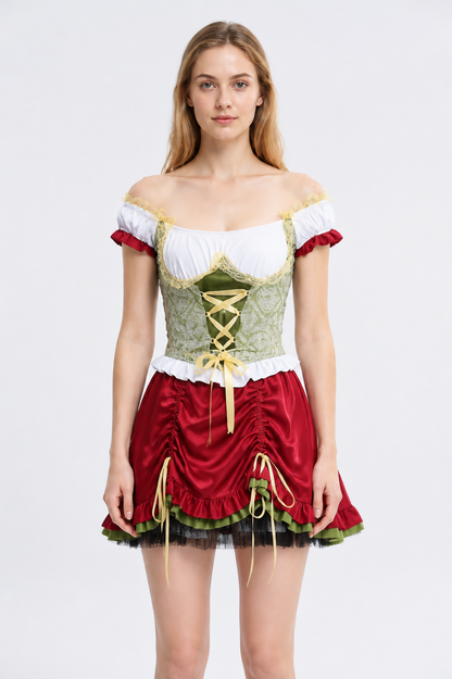 Short Bavarian Dress with Puff Sleeves Costume Dresses detail 3