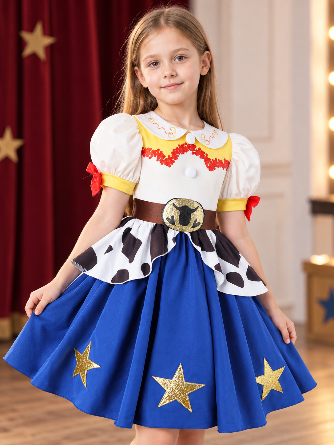 Children's Carnival Dress with a Full Blue Skirt Costume Dresses detail 2