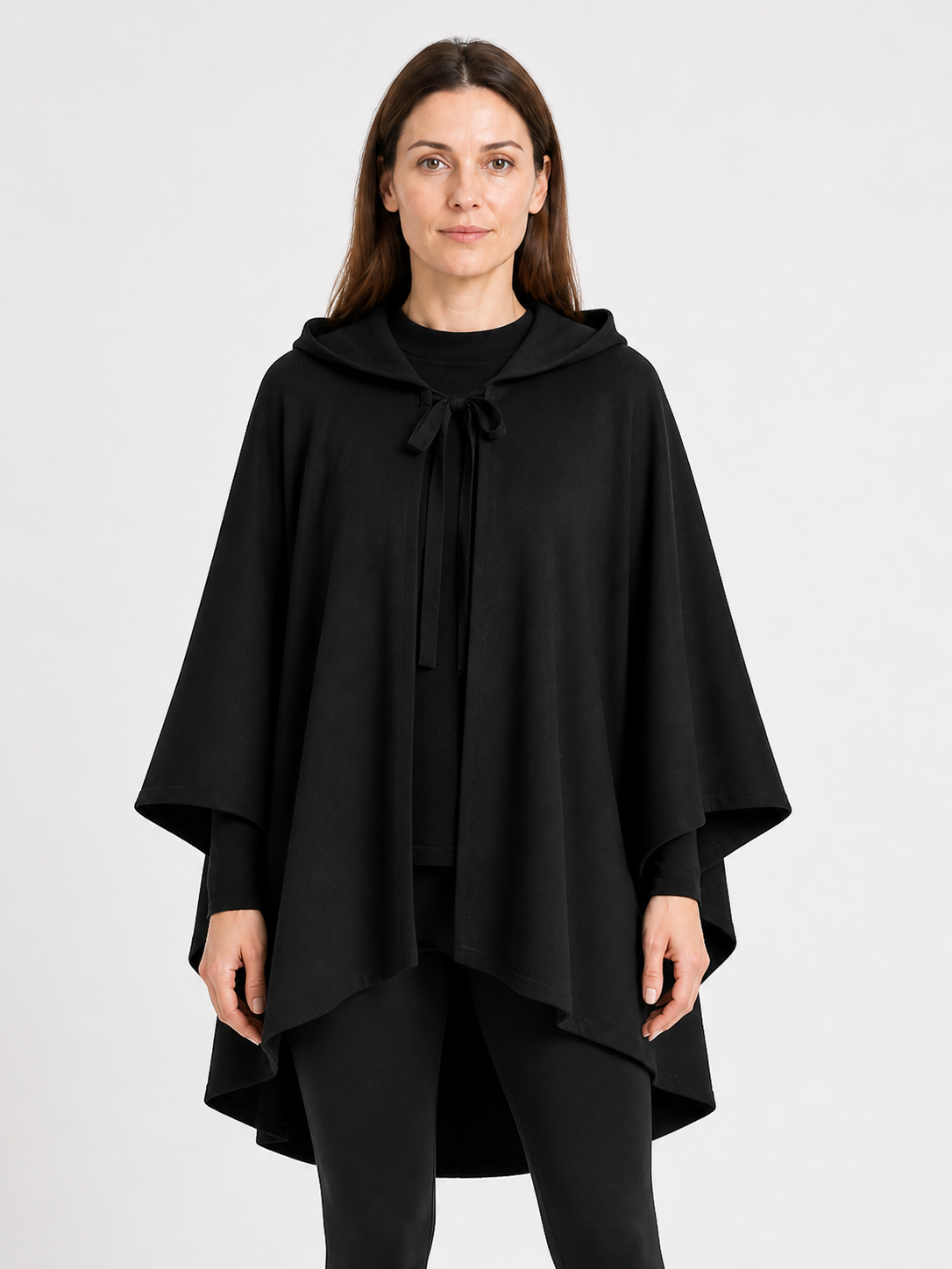 Black Hooded Cape for Halloween Costume Capes detail 3