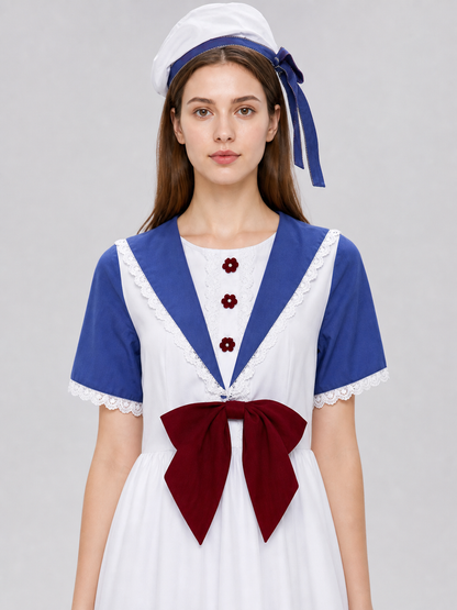 Cosplay Dress Costume with a Bow and Ruffles