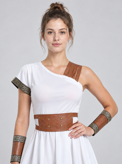 Ancient-Style Costume Dress with Asymmetrical Top