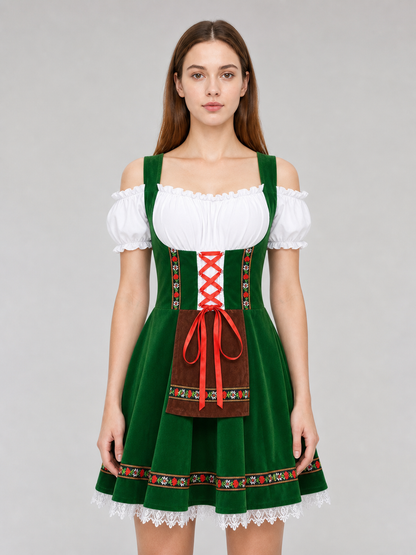 Carnival Dress in an Ethnic Style with Ribbons