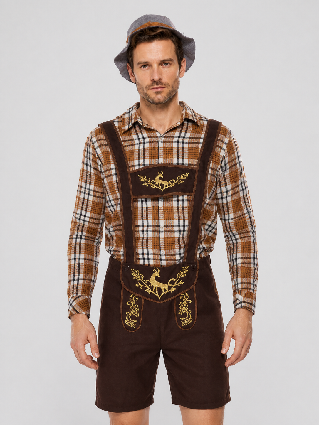 Beer Festival Costume: Shirt, Shorts, Suspenders, Hat Costume Headwear detail 3