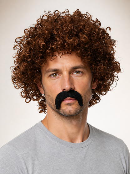 Brown Short Curly Carnival Wig Costume Wigs detail 2