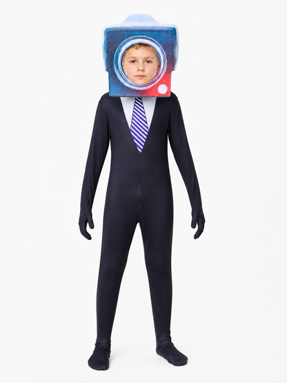 TV Man cosplay jumpsuit with hood
